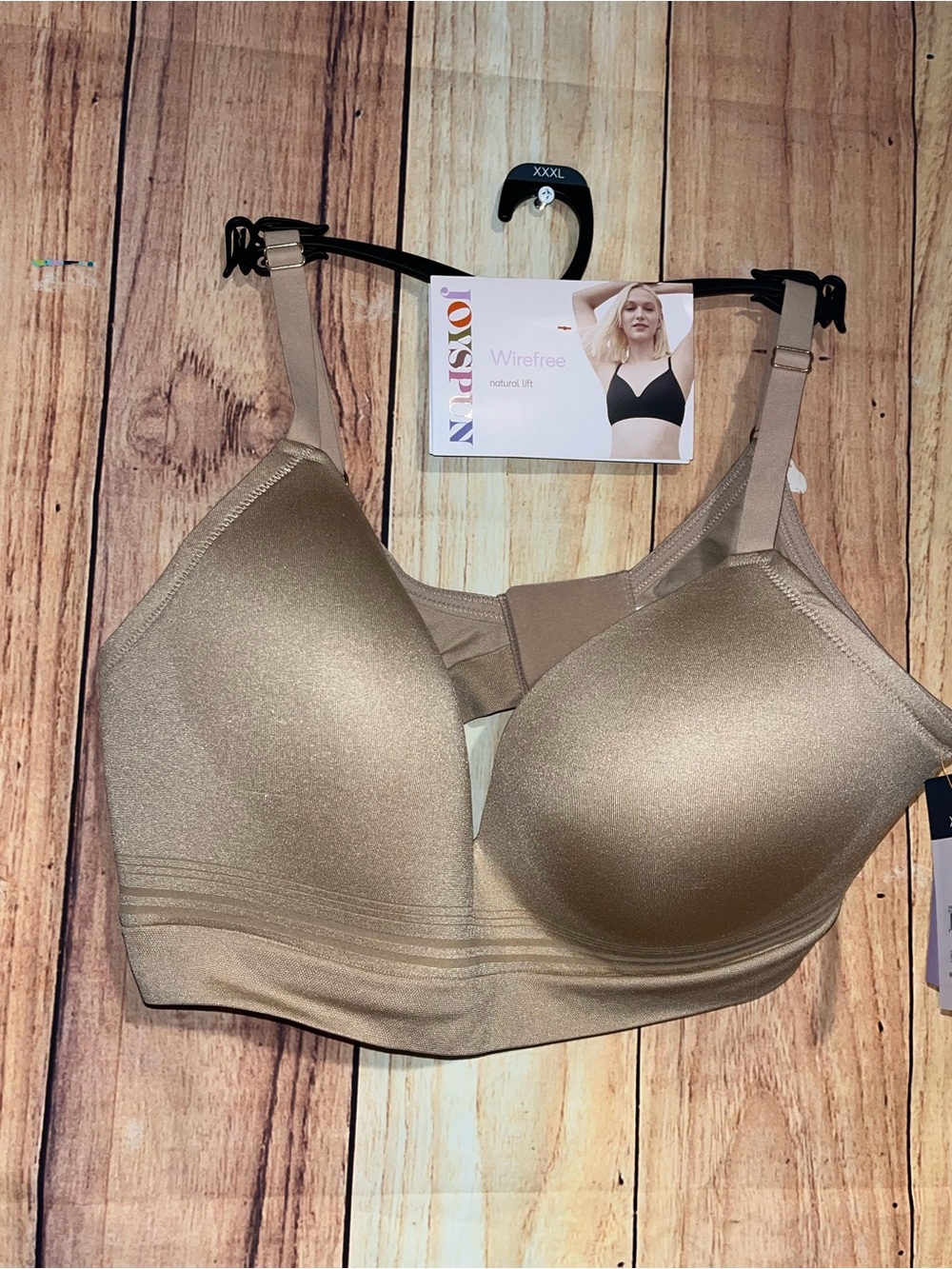 Joyspun Wirefree T-Shirt Bra in Beige NWT Cream Natural Lift Plus Size 3XL